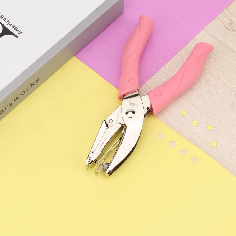 Rongon Star Shaped Hole Paper Punch Set 2 Pcs Hole Punches 1/4 Inch Handheld Hole Punch Kit Tools with Soft-Handled Scrapbooking for Craft DIY Tags Clothing Ticket - Image 5